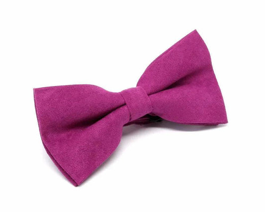 Pajarita fucsia de tela aterciopelada para hombre y niño, diseño original y hecho a mano en España