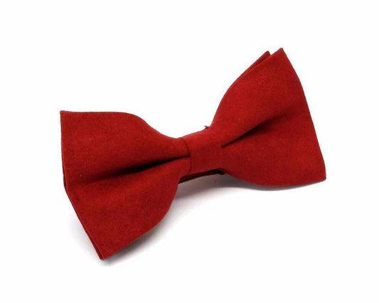 Pajarita roja de tela suave hecha a mano, elegante y original para hombre y niño