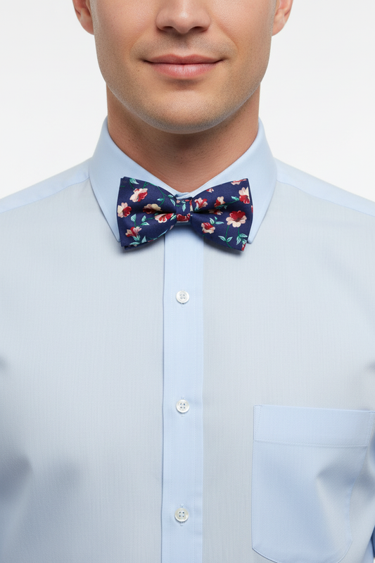 El Triángulo del Estilo: Cómo coordinar Traje, Camisa y Pajarita de Flores