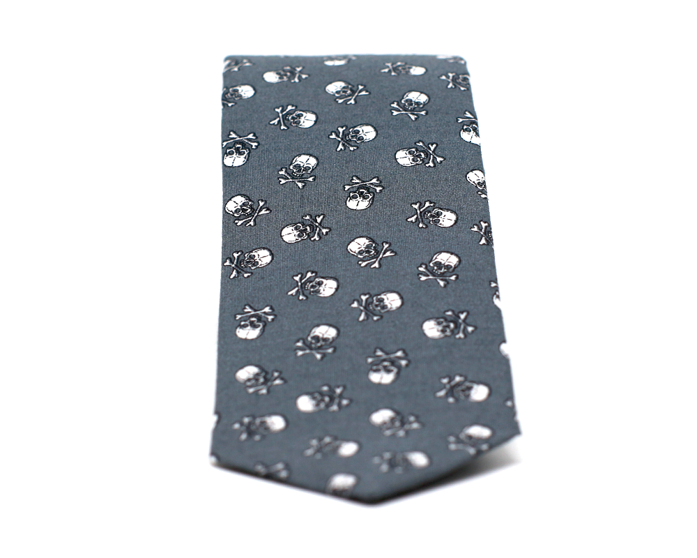 Corbata Calaveritas Gris