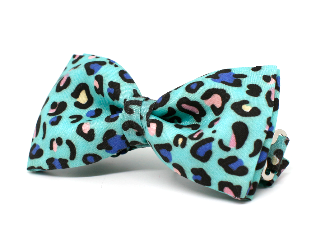 Pajarita Animal Print Turquesa