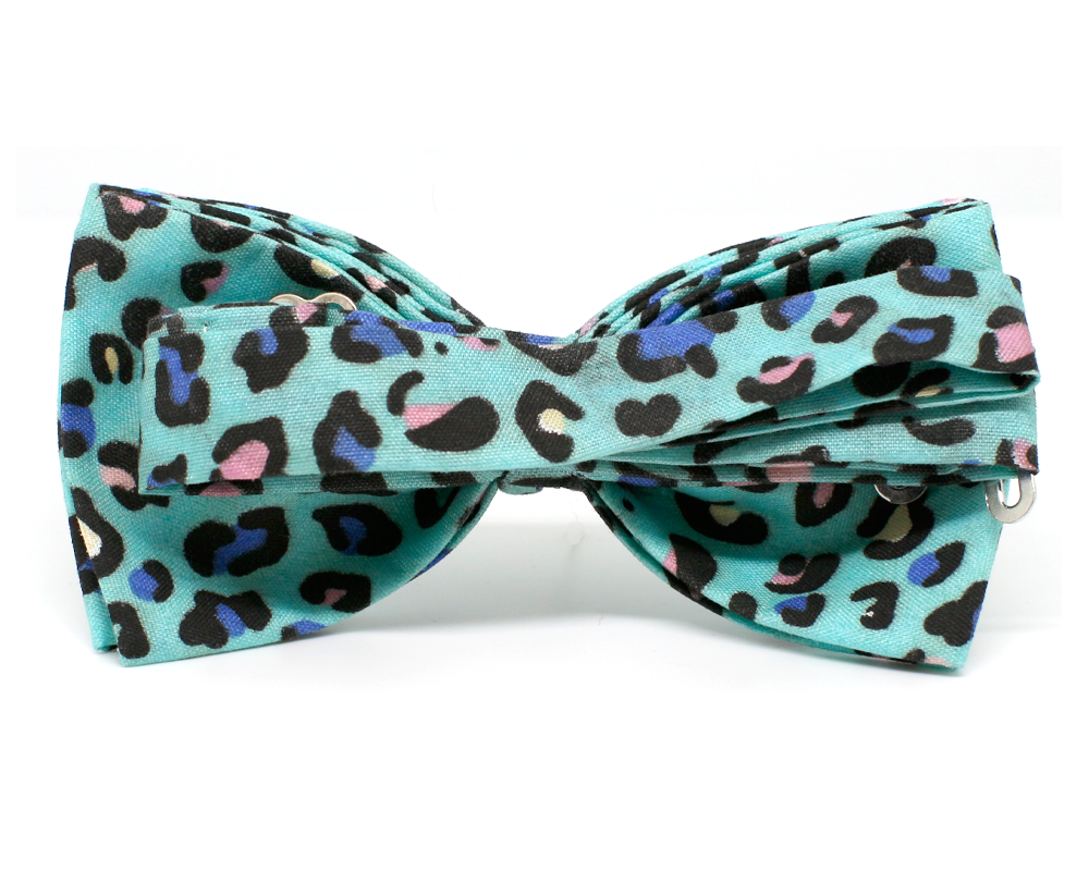 Pajarita Animal Print Turquesa