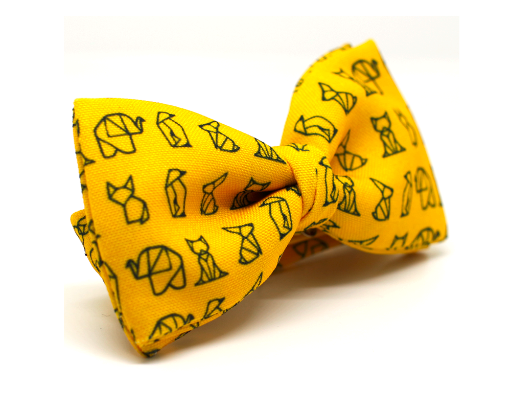 Pajarita Mostaza Origami