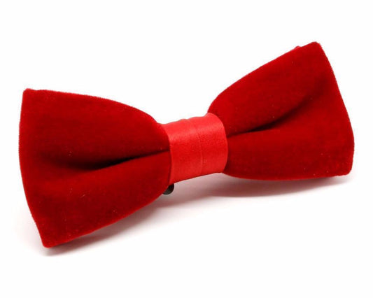 Pajarita Terciopelo y Raso Rojo